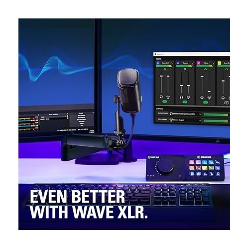  Elgato XLR Solution - Dynamic XLR Microphone, Audio Mixer for XLR Mic to USB-C, Noise Rejection, Digital Mixing Software for Podcasting, Streaming, Broadcasting for Mac, PC with 10ft/3m XLR Cable