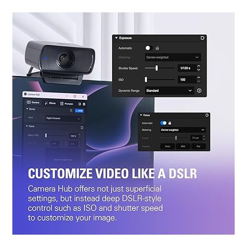  Elgato Facecam MK.2 - Premium Full HD Webcam for Streaming, Gaming, Video Calls, Recording, HDR Enabled, Sony Sensor, PTZ Control - Works with OBS, Zoom, Teams, and More, for PC/Mac