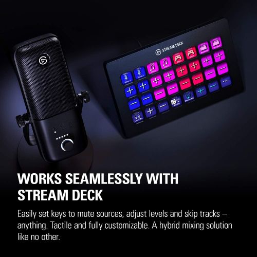  Elgato Wave:3 Premium USB Condenser Microphone and Digital Mixer for Streaming, Recording, Podcasting - Clipguard, Capacitive Mute, Plug & Play for PC / Mac