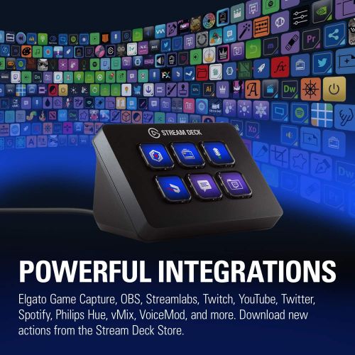  Elgato Stream Deck Mini - Live Content Creation Controller with 6 customizable LCD keys, for Windows 10 and macOS 10.11 or later