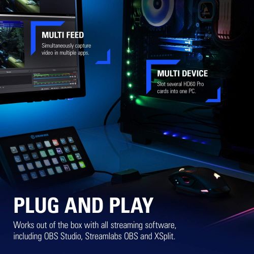  [무료배송]Elgato Game Capture HD60 Pro - Stream and record in 1080p60, superior low latency technology, H.264 hardware encoding, PCIe, black