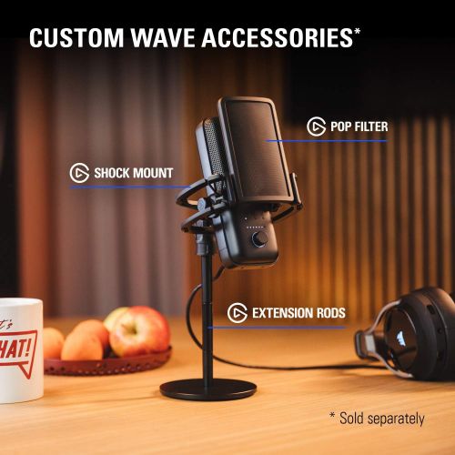  [아마존베스트]Elgato Wave:3  USB Condenser Microphone and Digital Mixer for Streaming, Recording, Podcasting - Clipguard, Capacitive Mute, Plug & Play for PC / Mac