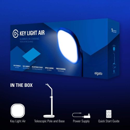  [아마존베스트]Elgato Key Light Air, Professional LED Panel With 1400 Lumens, Multi-Layer Diffusion Technology, App-Enabled, Color Temperature Adjustable for Mac/Windows/iPhone/Android