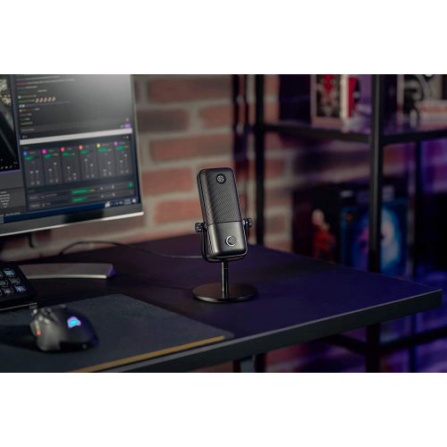  [아마존베스트]Elgato Wave:1 Premium USB Condenser Microphone and Digital Mixing Solution, Anti-Clipping Technology, TactileMute, Streaming and Podcasting