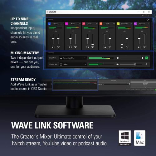  [아마존베스트]Elgato Wave:1 Premium USB Condenser Microphone and Digital Mixing Solution, Anti-Clipping Technology, TactileMute, Streaming and Podcasting