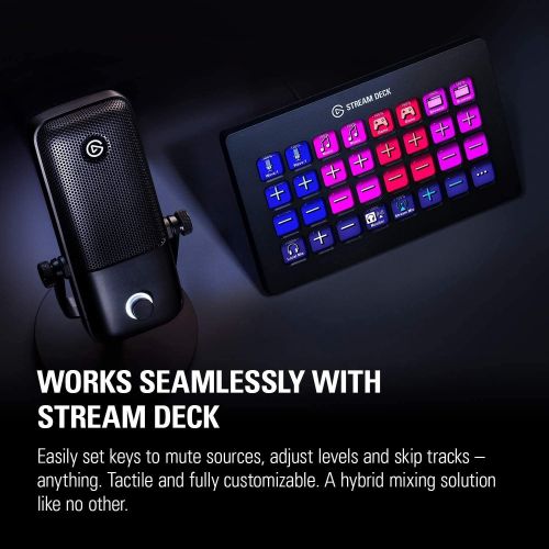  [아마존베스트]Elgato Wave:1 Premium USB Condenser Microphone and Digital Mixing Solution, Anti-Clipping Technology, TactileMute, Streaming and Podcasting