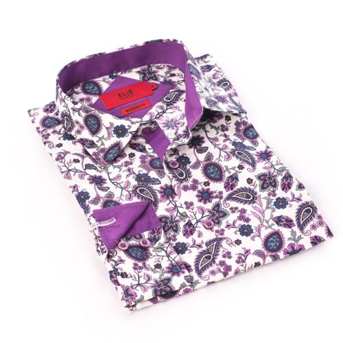  Elie Balleh Milano Italy Boys Purple Dress  Casual Shirt by Elie Balleh