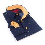 Elie Balleh Milano Italy Boys Blue RayonPolyester Slim-fit Shirt by Elie Balleh