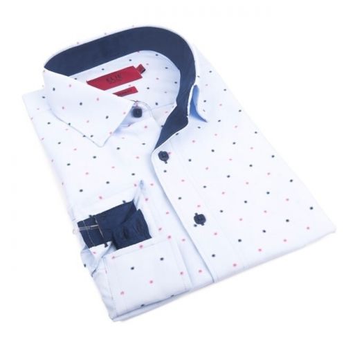  Elie Balleh Milano Italy Boys Blue RayonPolyester Slim-fit Shirt by Elie Balleh