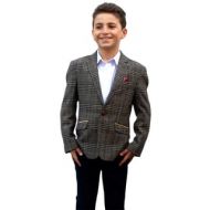 Elie Balleh Boys Milano Italy 2015 Style Brown and Blue Check Jacket Blazer by Elie Balleh