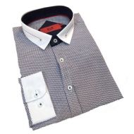 Elie Balleh Boys Milano Italy Black and White Graphic Slim Fit Shirt by Elie Balleh