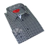 Elie Balleh Boys Black Collection Milano Plaid White/Navy Cotton Italy 2015 Style Slim-fit Shirt by Elie Balleh