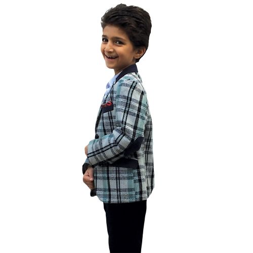  Elie Balleh Milano Boys Blue Plaid Jacket Blazer by Elie Balleh