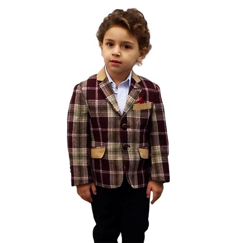  Elie Balleh Milano Boys Blue Plaid Jacket Blazer by Elie Balleh