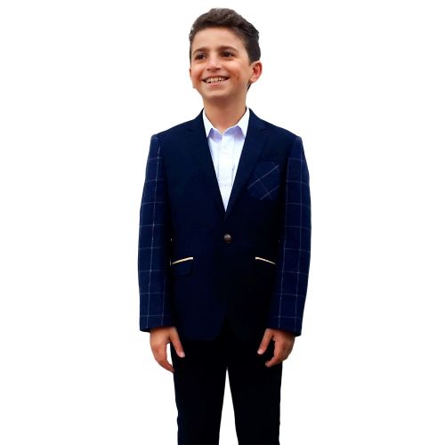  Elie Balleh Milano Italy Boys Navy Pattern Jacket Blazer by Elie Balleh