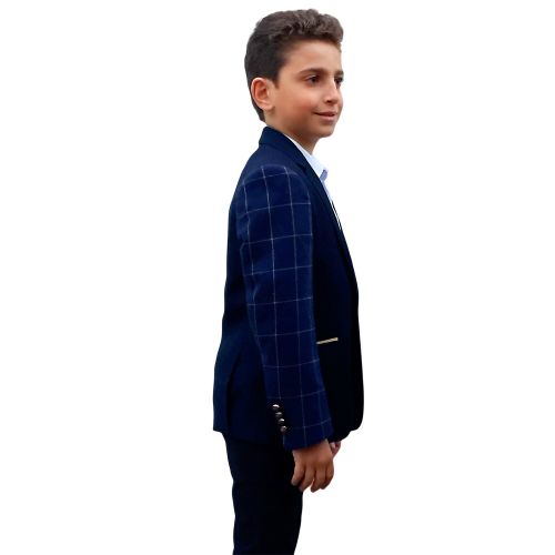  Elie Balleh Milano Italy Boys Navy Pattern Jacket Blazer by Elie Balleh