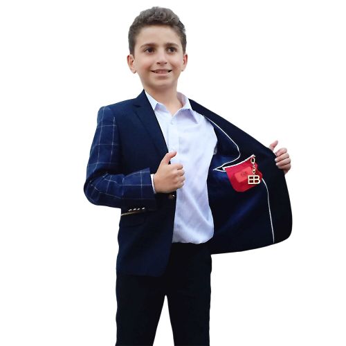  Elie Balleh Milano Italy Boys Navy Pattern Jacket Blazer by Elie Balleh