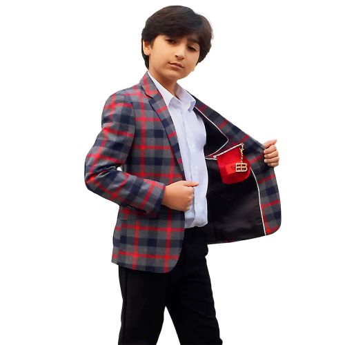  Elie Balleh Boys Milano Italy 2015 Style Red Check Jacket Blazer by Elie Balleh