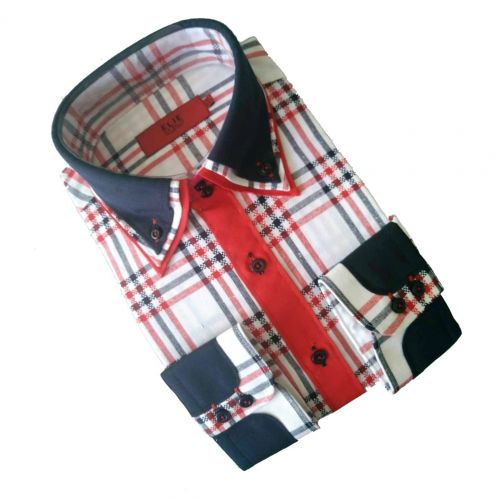  Elie Balleh Boys Milano Italy 2015 Plaid Slim Fit Shirt by Elie Balleh