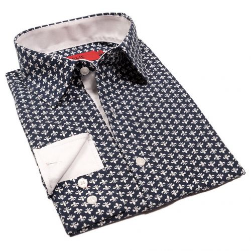  Elie Balleh Boys Milano Italy Fleur-de-lis Slim Fit Shirt by Elie Balleh