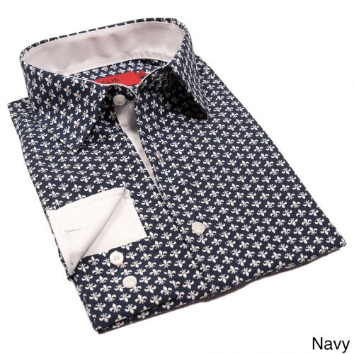  Elie Balleh Boys Milano Italy Fleur-de-lis Slim Fit Shirt by Elie Balleh