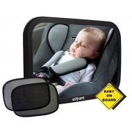 Elifant baby backseat car mirror Baby Car Mirror for Back Seat (Fully Assembled) - BONUS Pair of Sunshades, Baby on...