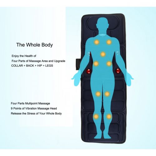  Elike Electric Multi-Function Foot Neck Arm Lumbar Waist Back Massager Mat Bed Seat Chair Mattress Pad...