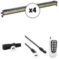 Eliminator Lighting Mega Bar RGBA EP Linear Bar Light Kit with Bags, Cables, and Remote (4-Pack)
