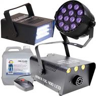 Eliminator Lighting Eliminator Amber Fog 400 Fog Machine wLED Strobe & UV Light Pack