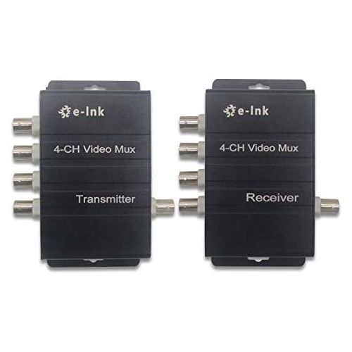  [아마존베스트]E-link 4Ch CCTV Video Multiplexer Over 1 Coaxial Cable for Standard Analog Cameras (Black 4 Ch)