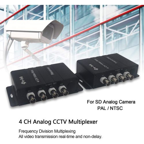  [아마존베스트]E-link 4Ch CCTV Video Multiplexer Over 1 Coaxial Cable for Standard Analog Cameras (Black 4 Ch)