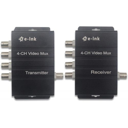 [아마존베스트]E-link 4Ch CCTV Video Multiplexer Over 1 Coaxial Cable for Standard Analog Cameras (Black 4 Ch)