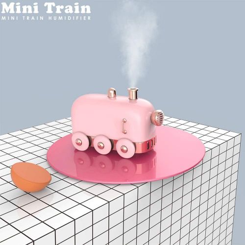  E-link Mini Train USB Humidifier, Desktop Mute Mini Personal Portable Small Humidifier, Ultra Quiet LED Night Light Function USB Small Diffuser for Office, Bedroom, Auto Shut-Off, 300ML