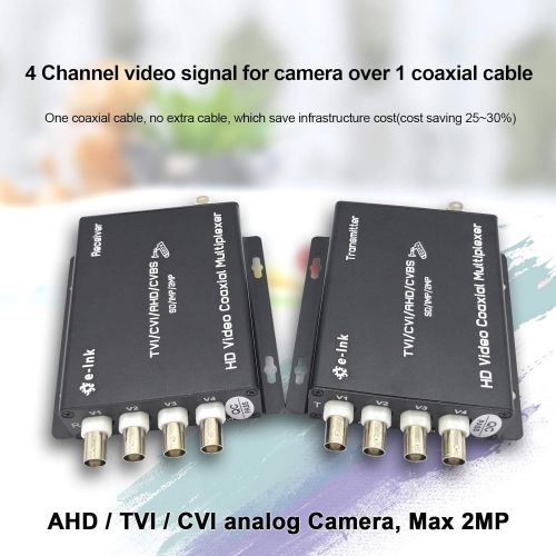  [아마존베스트]E-link 4Ch CCTV Video Multiplexer Over 1 Coaxial Cable for Standard Analog Cameras (HD-4ch-Multiplexer)