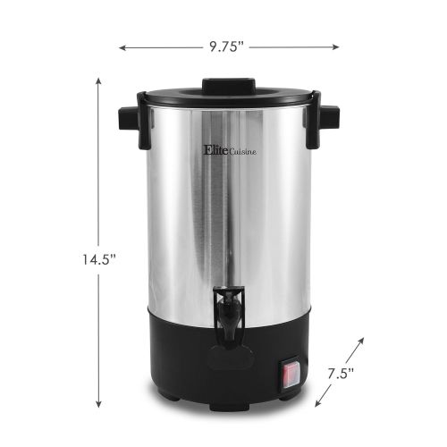  Elite Cuisine CCM-035 30-Cup Stainless Steel Coffee Urn Coffee Maker Water Boiler