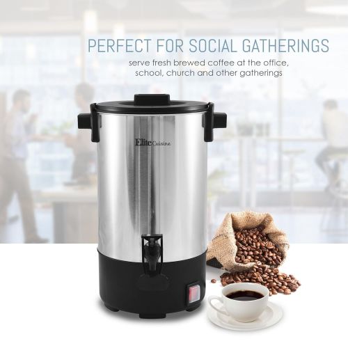  Elite Cuisine CCM-035 30-Cup Stainless Steel Coffee Urn Coffee Maker Water Boiler