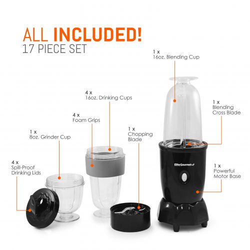  Elite Cuisine EPB-1800 Personal Drink Blender and Travel Cups