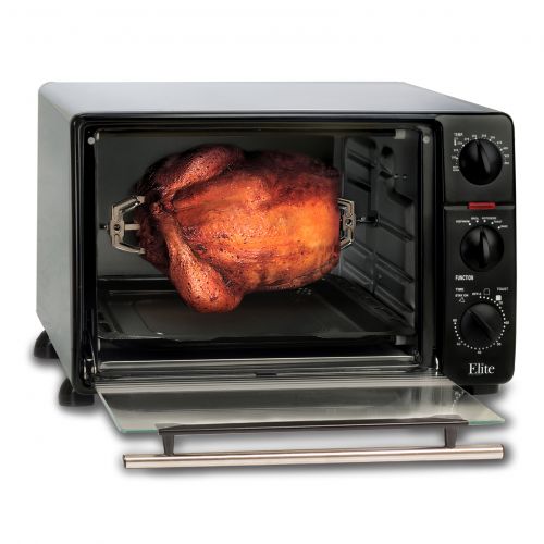  Elite Cuisine 23-Liter Toaster Oven with Rotisserie