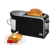 Elite Home Fashions Elite ECT-819 2-in-1 2-Slice Cool Touch Toaster and Coffee Maker, Black