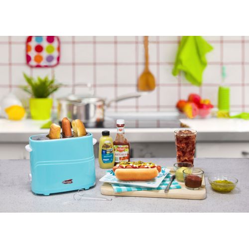  Elite Cuisine ECT-542BL Americana 2-Slice Hot Dog & Bun Toaster - Blue