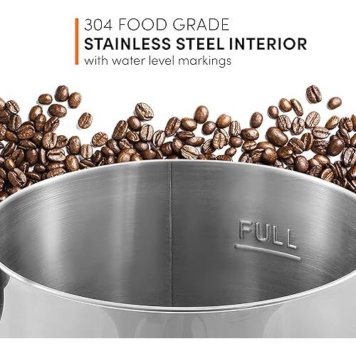  Elite Gourmet CCM040 Stainless Steel 40 Cup Coffee Urn Removable Filter For Easy Cleanup, Two Way Dispenser with Cool-Touch Handles Electric Coffee Maker Urn, Stainless Steel