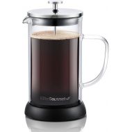 Elite Gourmet FP1223X French Press 34-Ounce, Double Wall Insulated Heavy Duty Thick High-Heat Borosilicate Glass, BPA-Free, Cold Brew Coffee Maker, 4 Level Filtration, 1-Liter