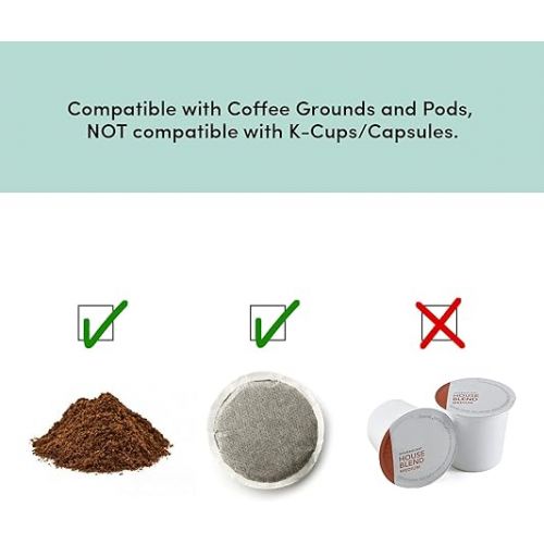  Elite Gourmet EHC113M Personal Single-Serve Compact Coffee Maker Brewer Includes 14Oz. Stainless Steel Interior Thermal Travel Mug, Compatible with Coffee Grounds, Reusable Filter, Mint