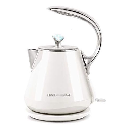  Maxi-Matic EKT-1203W Double Wall Insulated Cool Touch Electric Water Tea Kettle with BPA Free Stainless Steel Interior and Auto Shut-Off, 1.2L, White Ivory