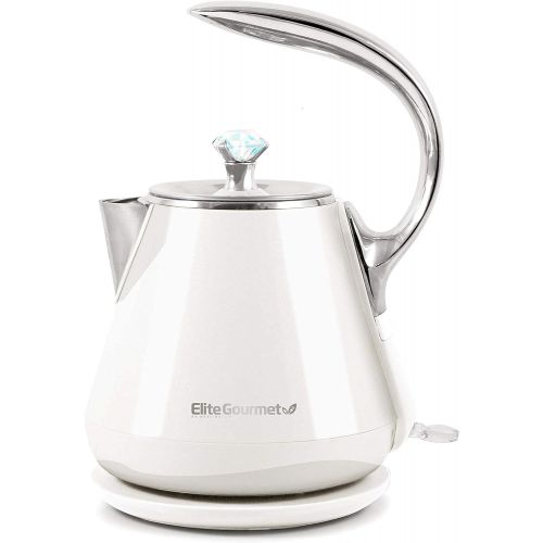  Maxi-Matic EKT-1203W Double Wall Insulated Cool Touch Electric Water Tea Kettle with BPA Free Stainless Steel Interior and Auto Shut-Off, 1.2L, White Ivory