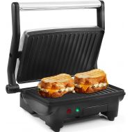 [아마존베스트]Elite Platinum by Maxi-Matic EPN-2976 Electric Panini Press & Contact, Gourmet Sandwich Maker, Opens Flat 180-Degree Indoor Grill with Floating Hinge, 10.5 x 9, Stainless Steel