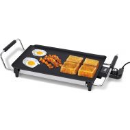 [아마존베스트]Elite Gourmet EGR-4423 Electric 17 x 9 Griddle, Cool-touch Handles Non-Stick Surface, Removable/Adjustable Thermostat, Skid Free-Rubber Feet, Black