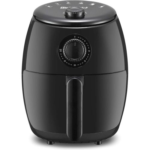  [아마존베스트]Elite Gourmet EAF-0201 Personal 2.1 Qt. Compact Space Saving Electric Hot Air Fryer Oil-Less Healthy Cooker, Timer & Temperature Controls, PFOA/PTFE Free, 1000W, Quart, Black