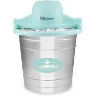 [아마존베스트]Elite Gourmet EIM-308L 4 Qt. Electric Motorized Maker Ice & Rock Salt, 4Qt. Freezing Canister, Creamy Ice Cream, Gelato, Frozen Yogurt, or Sorbet, Recipe Booklet, 4 Quart, Mint