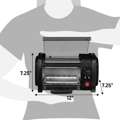  [아마존베스트]Elite Gourmet EHD-051B Hot Dog Toaster Oven, 30-Min Timer, Stainless Steel Heat Rollers Bake & Crumb Tray, World Series Baseball, 4 Bun Capacity, Black